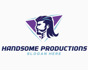 Mullet Hairstyle Grooming logo