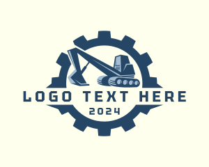 Construction Cogwheel Excavator logo