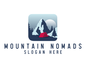 Camping Mountain Adventure logo design