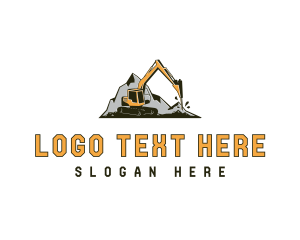 Excavator Driller Construction Machinery logo