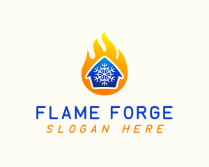 Cold House Flame logo design