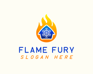 Cold House Flame logo design