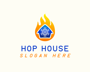 Cold House Flame logo design