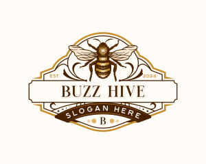 Organic Apiculture Bee logo design