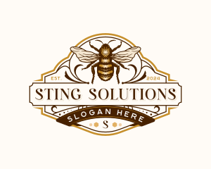 Organic Apiculture Bee logo design