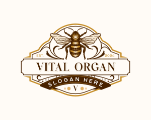 Organic Apiculture Bee logo design