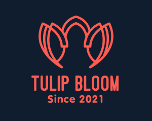 Red Tulip Flower  logo design