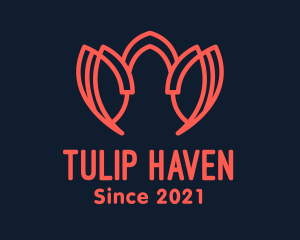 Red Tulip Flower  logo design