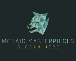 Geometric Wolf Beast logo design