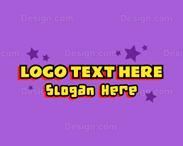 Cartoon Celebrity Star Text Logo