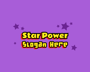 Cartoon Celebrity Star Text logo