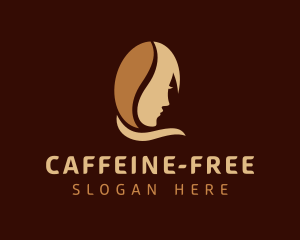 Lady Face Coffee Bean logo design