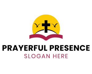 Religion Holy Cross Sunrise logo design