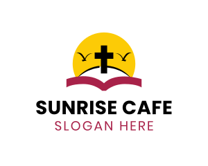 Religion Holy Cross Sunrise logo design