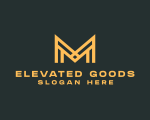 Golden Business Letter M logo design