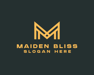 Golden Business Letter M logo design