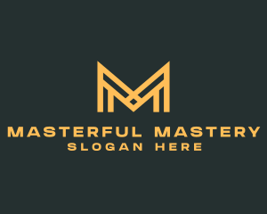 Golden Business Letter M logo design