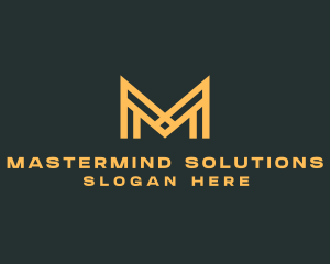 Golden Business Letter M logo design