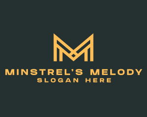 Golden Business Letter M logo design