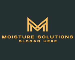 Golden Business Letter M logo design