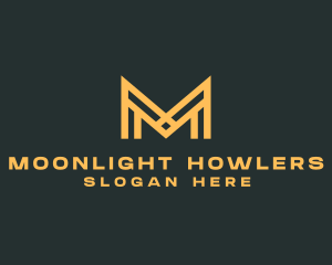 Golden Business Letter M logo design