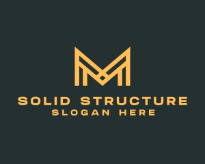 Golden Business Letter M logo design