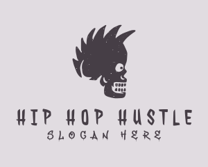 Skull Mohawk Tattoo logo design