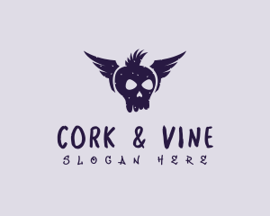 Skull Wing Punk logo design