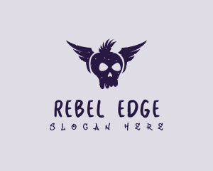 Skull Wing Punk logo design