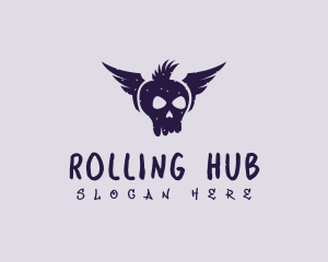 Skull Wing Punk logo design