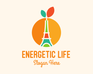 Orange Fruit Eiffel Tower logo