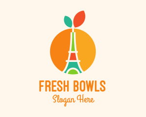 Orange Fruit Eiffel Tower logo design