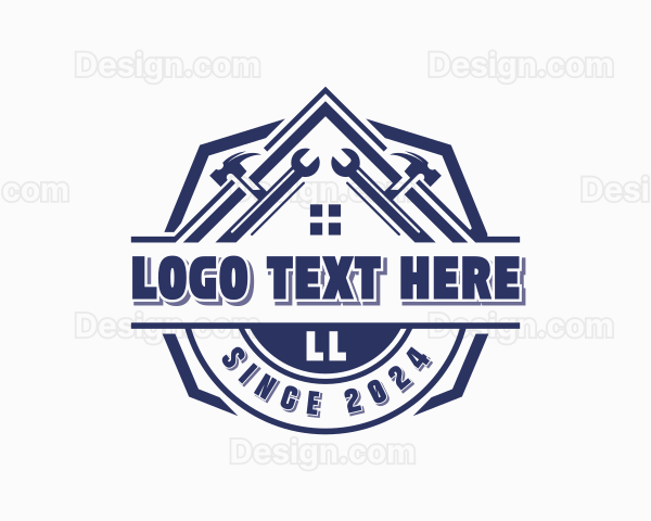 Hammer Wrench Carpentry Logo