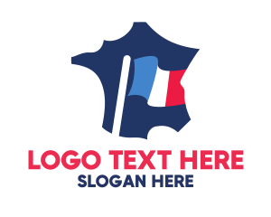 France Flag Map logo