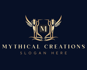 Mythical Pegasus Crest logo design