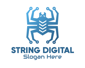 Blue Digital Web Spider logo design