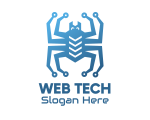 Blue Digital Web Spider logo design