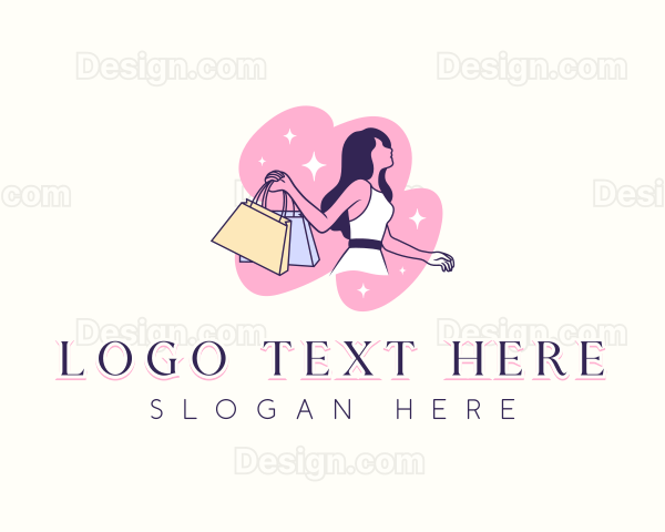 Woman Shopping Bag Logo