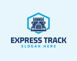 Trucking Logistics Hexagon logo design