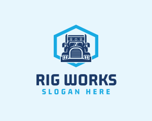 Trucking Logistics Hexagon logo design