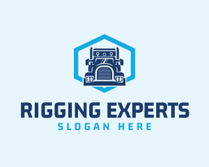 Trucking Logistics Hexagon logo design