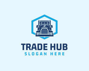 Trucking Logistics Hexagon logo design