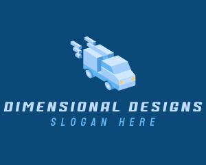 3D Truck Transportation logo design