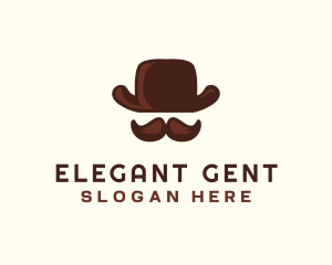 Mustache Gentleman Hat logo