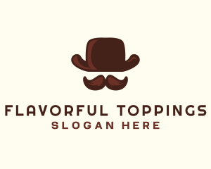 Mustache Gentleman Hat logo design