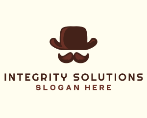 Mustache Gentleman Hat logo