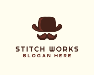 Mustache Gentleman Hat logo