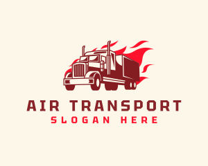 Flaming Truck Transport logo design