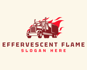 Flaming Truck Transport logo design