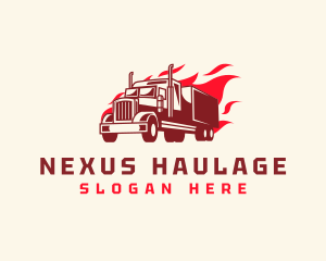 Flaming Truck Transport logo design